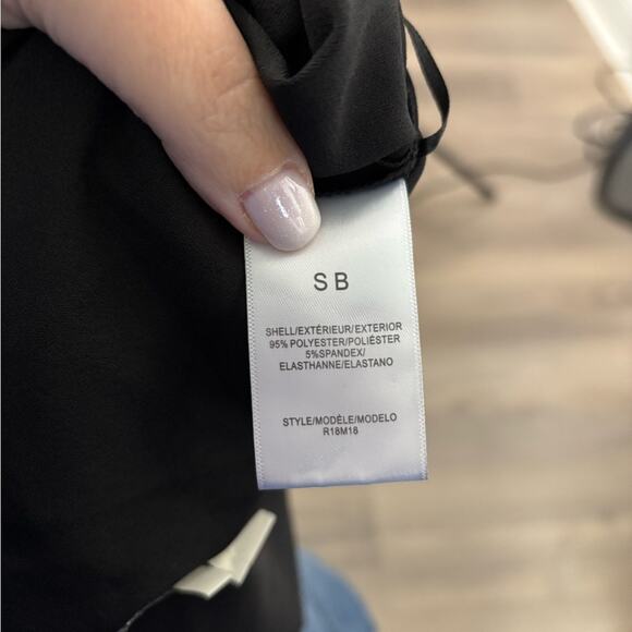 SB Sachin & Babi Black One Shoulder Top With Side Zipper & Ruffle Detail Sz XS - Picture 7 of 7